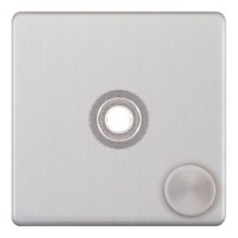 Selectric 5MPLUS-170 5M-PLUS Screwless Satin Chrome 1 Aperture Empty Dimmer Plate with Knob