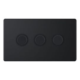 Selectric 5MPLUS-866 5M-PLUS Matt Black 3 Gang 5-100W 2 Way LED Dimmer Switch