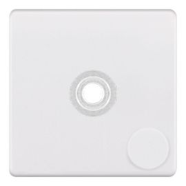 Selectric 5MPLUS-970 5M-PLUS Screwless Matt White 1 Gang Empty Dimmer Plate with Knob