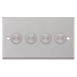 Selectric 7MPRO-167 7M-PRO Satin Chrome 4 Gang 5-100W 2 Way LED Dimmer Switch image