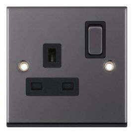 Selectric 7MPRO-421 7MPRO Black Nickel 1 Gang 13A Switched Socket