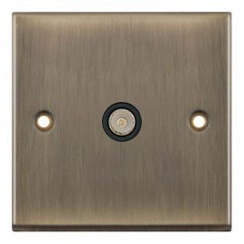 Selectric 7MPRO-633 7MPRO Antique Brass 1 Gang Coaxial TV Socket image