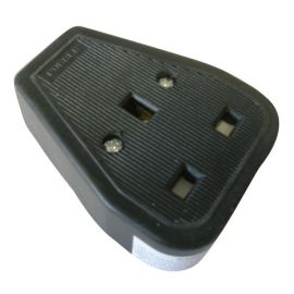Selectric 9128RB Black 1 Gang 13A Heavy Duty Unswitched Rubber Trailing Socket