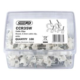 Selectric CCR35W 100 Pack White 3.5mm Round Cable Clips  (100 Pack, 0.01 each) image