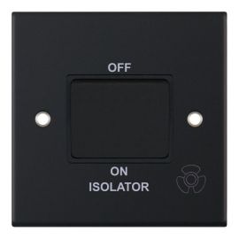 Selectric DSL11-08 5M Matt Black 1 Gang 10AX 3 Pole Fan Isolator Switch