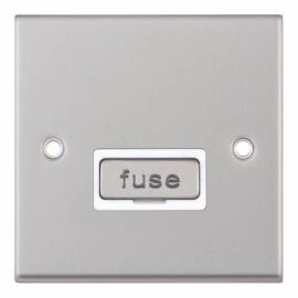 Selectric DSL127 5M Satin Chrome 13A Unswitched Fused Spur Unit - White Insert