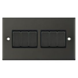 Selectric DSL12-05 5M Dark Bronze 6 Gang 10AX 2 Way Plate Switch