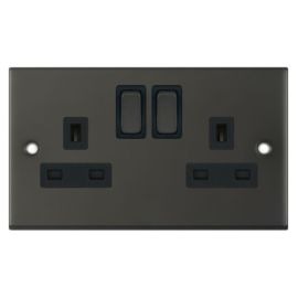 Selectric DSL12-22 5M Dark Bronze 2 Gang 13A 2 Pole 2 Earth Terminal Switched Socket