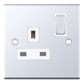 Selectric DSL321 5M Polished Chrome 1 Gang 13A 2 Pole Switched Socket