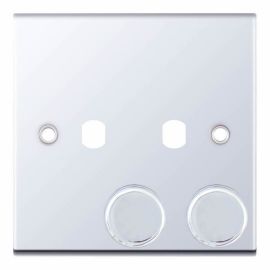 Selectric DSL371 5M Polished Chrome 2 Gang Empty Dimmer Plate and Knobs