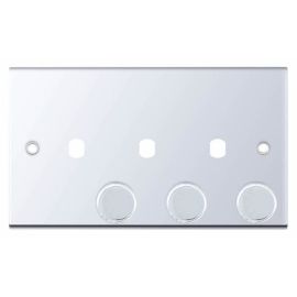 Selectric DSL372 5M Polished Chrome 3 Gang Empty Dimmer Plate and Knobs image