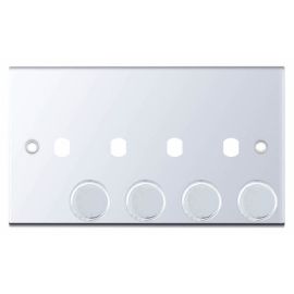 Selectric DSL373 5M Polished Chrome 4 Gang Empty Dimmer Plate and Knobs image