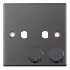Selectric DSL471 5M Black Nickel 2 Gang Empty Dimmer Plate and Knobs image