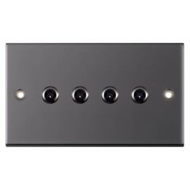 Selectric DSL477 5M Black Nickel 4 Gang 10A 2 Way Toggle Switch