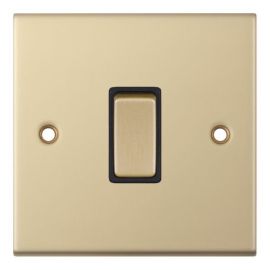 Selectric DSL801 5M Satin Brass 1 Gang 10AX 2 Way Plate Switch