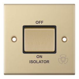 Selectric DSL808 5M Satin Brass 1 Gang 10AX 3 Pole Fan Isolator Switch image