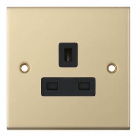 Selectric DSL819 5M Satin Brass 1 Gang 13A Unswitched Socket
