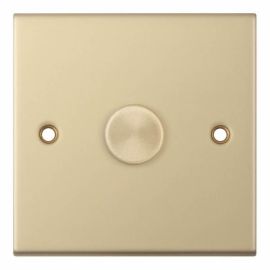 Selectric DSL864 5M Satin Brass 1 Gang 5-100W 2 Way LED Dimmer Switch image