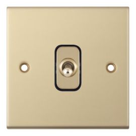 Selectric DSL878 5M Satin Brass 1 Gang 10A Intermediate Toggle Switch image