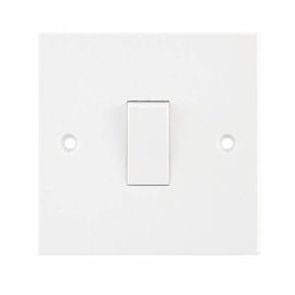 Selectric LG201-2 Square White 1 Gang 10AX 2 Way Plate Light Switch
