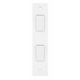 Selectric LG202ARC Square White 2 Gang 10AX 2 Way Architrave Plate Light Switch image