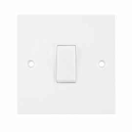 Selectric LG205 Square White 1 Gang 10AX Retractive Push Plate Switch
