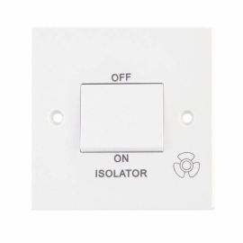 Selectric LG208 Square White 1 Gang 10AX 3 Pole Fan Isolator Plate Switch image