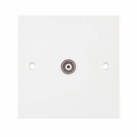 Selectric LG2164 Square White 1 Gang Coaxial/Aerial TV/FM Isolated Socket