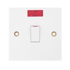 Selectric LG220N Square White 1 Gang 20A 2 Pole Neon Switch