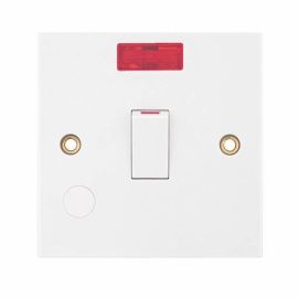 Selectric LG220N/F Square White 1 Gang 20A 2 Pole Flex Outlet Neon Switch image