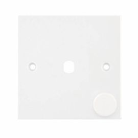 Selectric LG230 Square White 1 Aperture Empty Dimmer Plate and Knob image