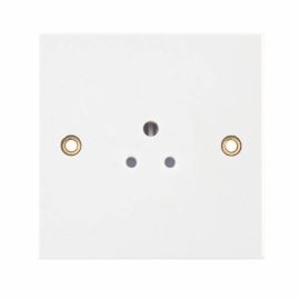 Selectric LG9091 Square White 1 Gang 2A 3 Pin Unswitched Round Pin Socket