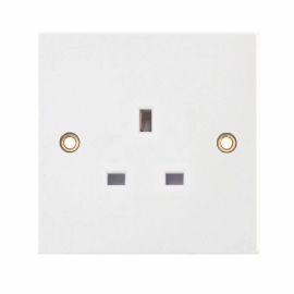 Selectric LG9143 Square White 1 Gang 13A Unswitched Socket image
