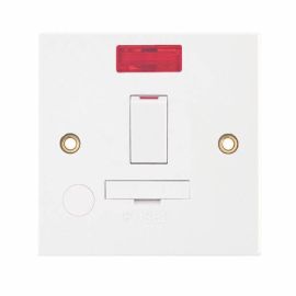 Selectric LG9218N/F Square White 13A 2 Pole Flex Outlet Neon Switched Fused Spur Unit image