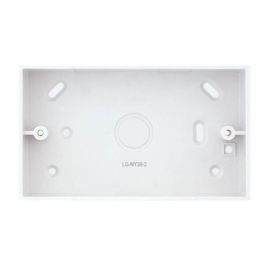 Selectric LG-NY30-2 Square White 2 Gang 30mm Depth ABS Surface Pattress Box image