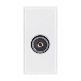 Selectric MOD-39 Euro Media White 1 Gang  Non-Isolated Female Coaxial TV Socket image
