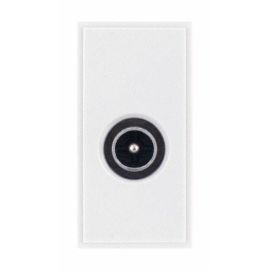 Selectric MOD-41 Euro Media White 1 Gang Non-Isolated Male Coaxial TV Socket