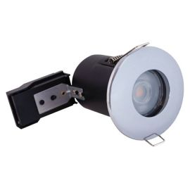 Selectric PUSHGLO-16 PushGlo Polished Chrome IP65 50W Max 83mm LED GU10 Fire and Acoustic Rated Fixed Downlight image