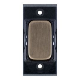 Selectric SGRID360-119 GRID360 Antique Brass 10A Retractive Switch Module - Black Insert