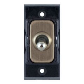 Selectric SGRID360-128 GRID360 Antique Brass 10A 2 Way Toggle Switch Module - Black Insert image