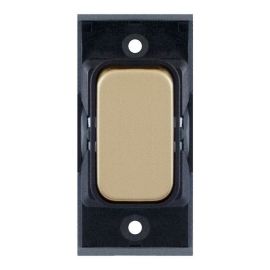 Selectric SGRID360-130 GRID360 Satin Brass 10A 1 Way Switch Module - Black Insert image