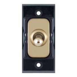 Selectric SGRID360-143 GRID360 Satin Brass 10A 2 Way Toggle Switch Module - Black Insert