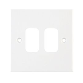 Selectric SGRID360-161 GRID360 White 2 Aperture Square Modular Front Plate image