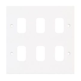 Selectric SGRID360-164 GRID360 White 6 Aperture Square Modular Front Plate image