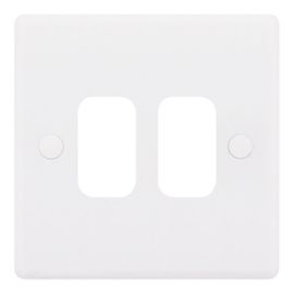Selectric SGRID360-168 GRID360 White 2 Aperture Smooth Modular Front Plate