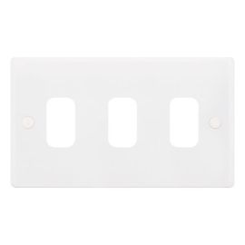 Selectric SGRID360-169 GRID360 White 3 Aperture Smooth Modular Front Plate image