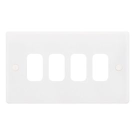 Selectric SGRID360-170 GRID360 White 4 Aperture Smooth Modular Front Plate