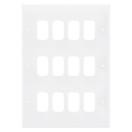 Selectric SGRID360-173 GRID360 White 9 Aperture Smooth Modular Front Plate image