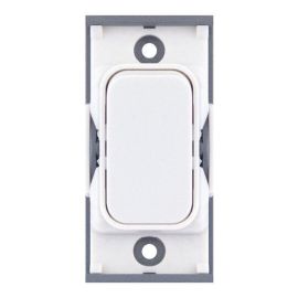 Selectric SGRID360-2 GRID360 White Plastic 10A 2 Way Switch Module - White Insert image