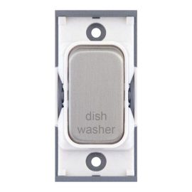Selectric SGRID360-350 GRID360 Satin Chrome 20A 2 Pole DISHWASHER Switch Module - White Insert image